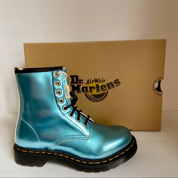 NIB Doc Martens Metallic Blue 1460 Combat Boots - Picture 7 of 8